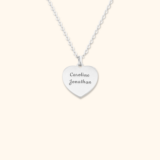 Heart Necklace with Custom Engraving