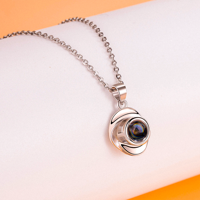 Swirl Photo Projection Pendant Necklace
