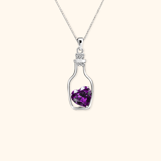 Message in a Bottle Birthstone Necklace