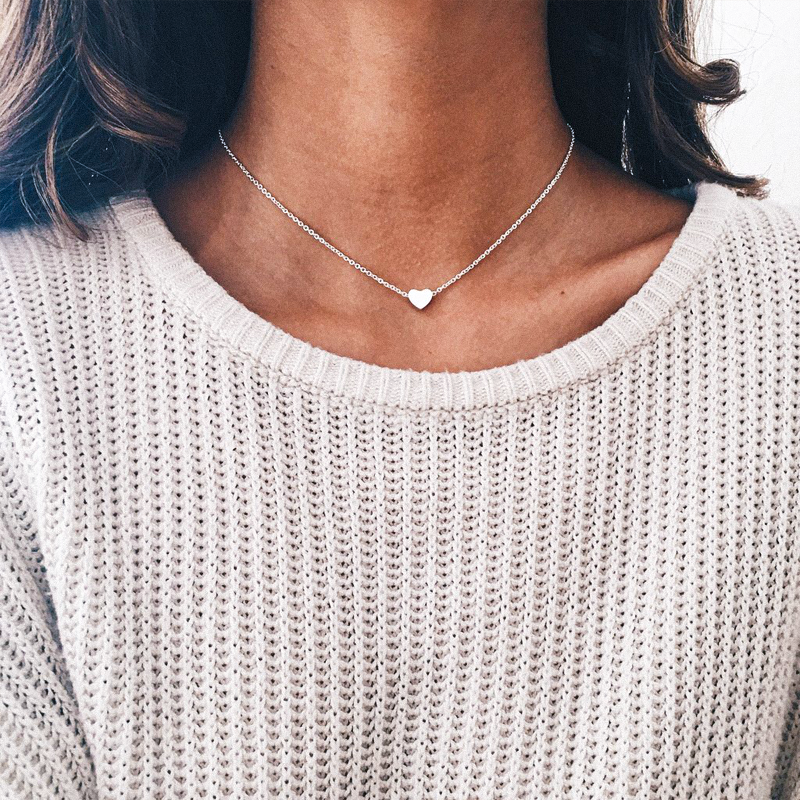 Minimalist Necklace with Heart Pendant
