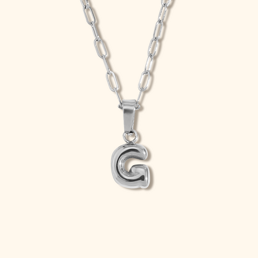 Bubble Letter Charm Necklace