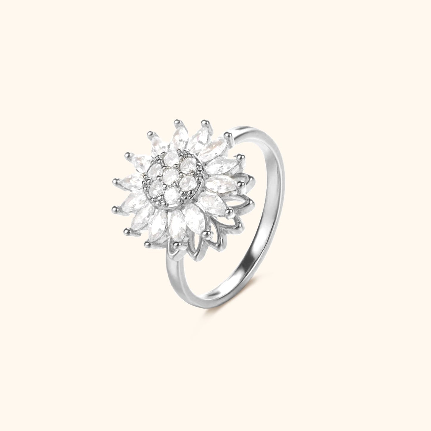 Sunflower's Sparkling Spinning Ring