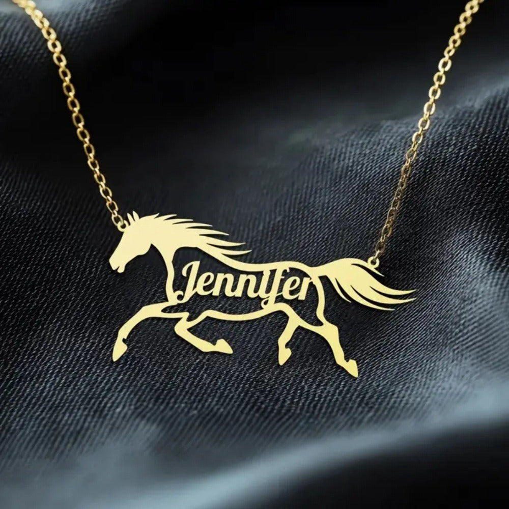 Personalised Name Horse Necklace