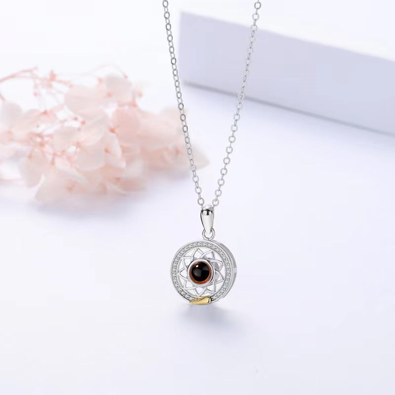 Sun and Moon Pair Projection Necklace