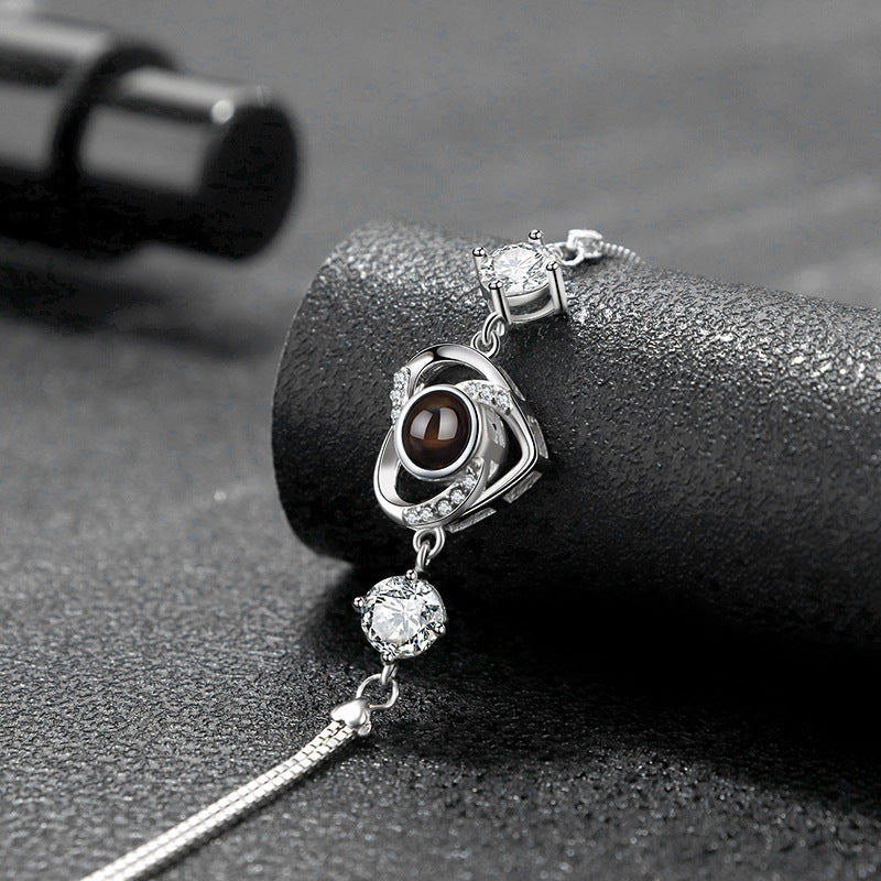 Cubic Zirconia Heart Projection Bracelet