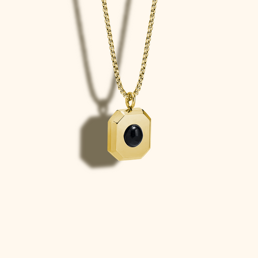 White Necklace with Projection Charm
