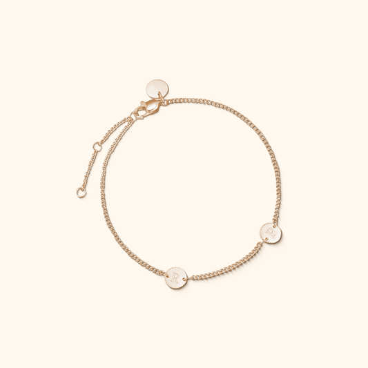 Personalised coin bracelet with engraving