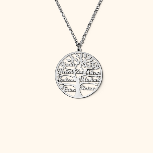 Customisable Family Tree Necklace with 1-9 Names