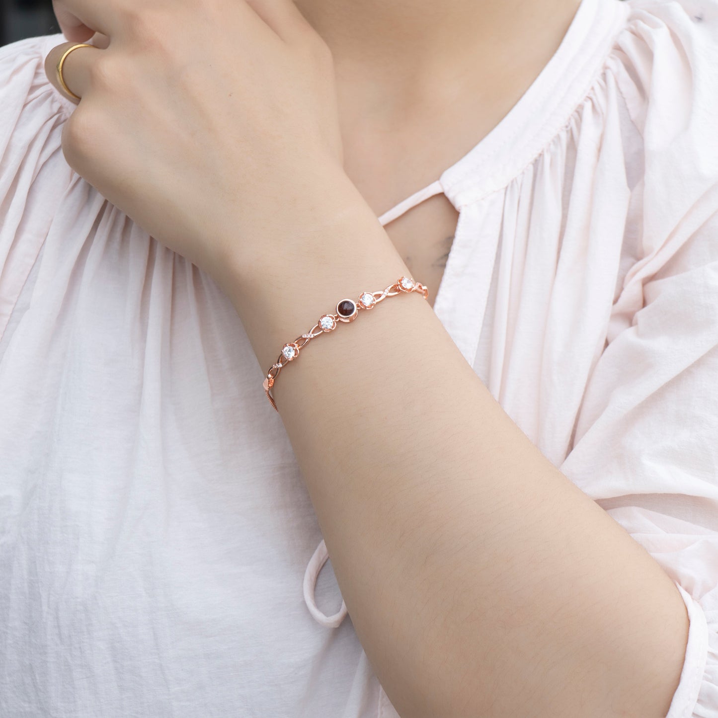 Personalised Cubic Zirconia Projection Bracelet
