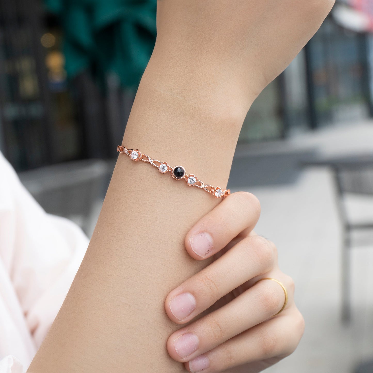 Custom Cubic Zirconia Projection Bracelet
