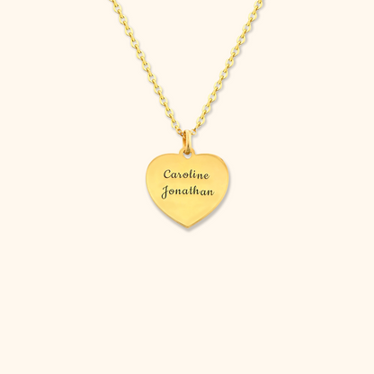 Heart Necklace with Custom Engraving