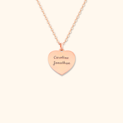 Heart Necklace with Custom Engraving