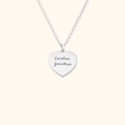 Heart Necklace with Custom Engraving