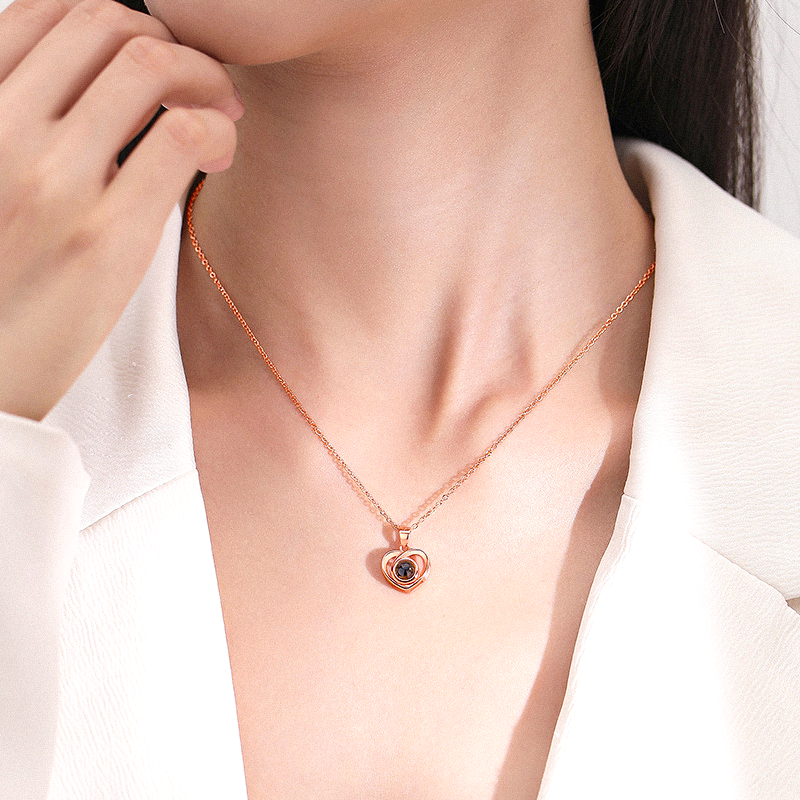 Heart Love Photo Projection Necklace