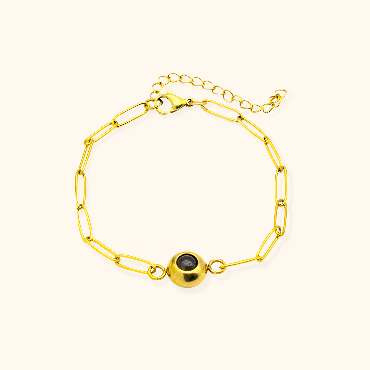 Elegant Link Chain Bracelet with Projection Pearl