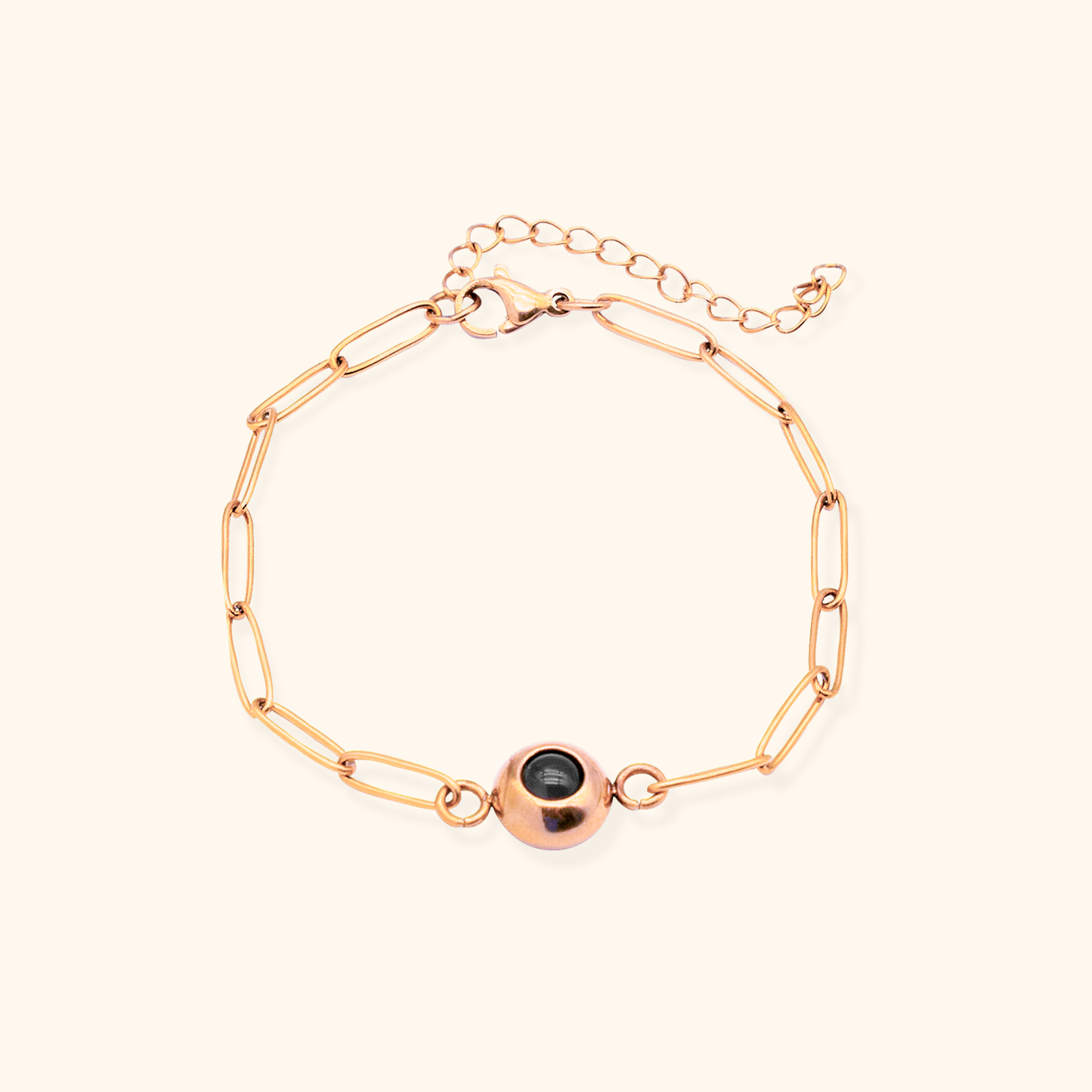 Elegant link chain bracelet with projection pearl