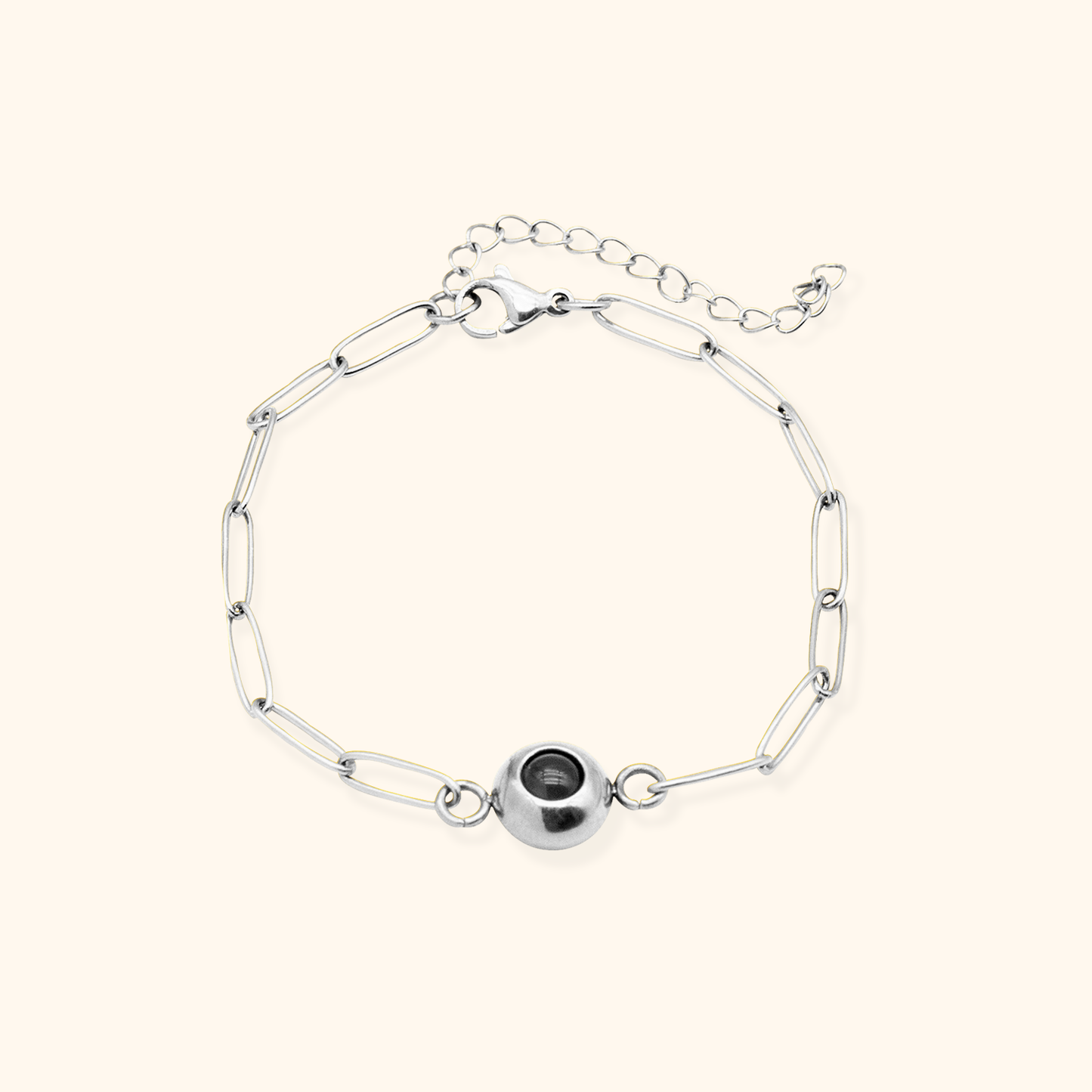 Elegant Link Chain Bracelet with Projection Pearl