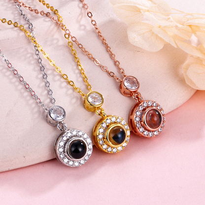 Round Ball Photo Projection Pendant Necklace