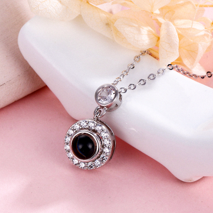 Round Ball Photo Projection Charm Necklace