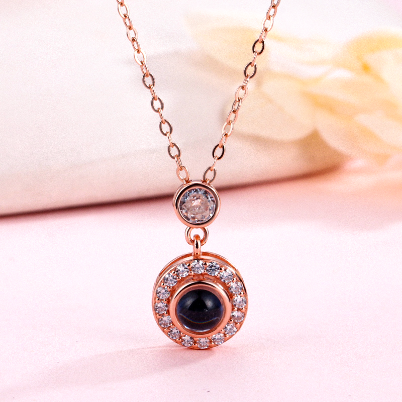 Round Ball Photo Projection Charm Necklace