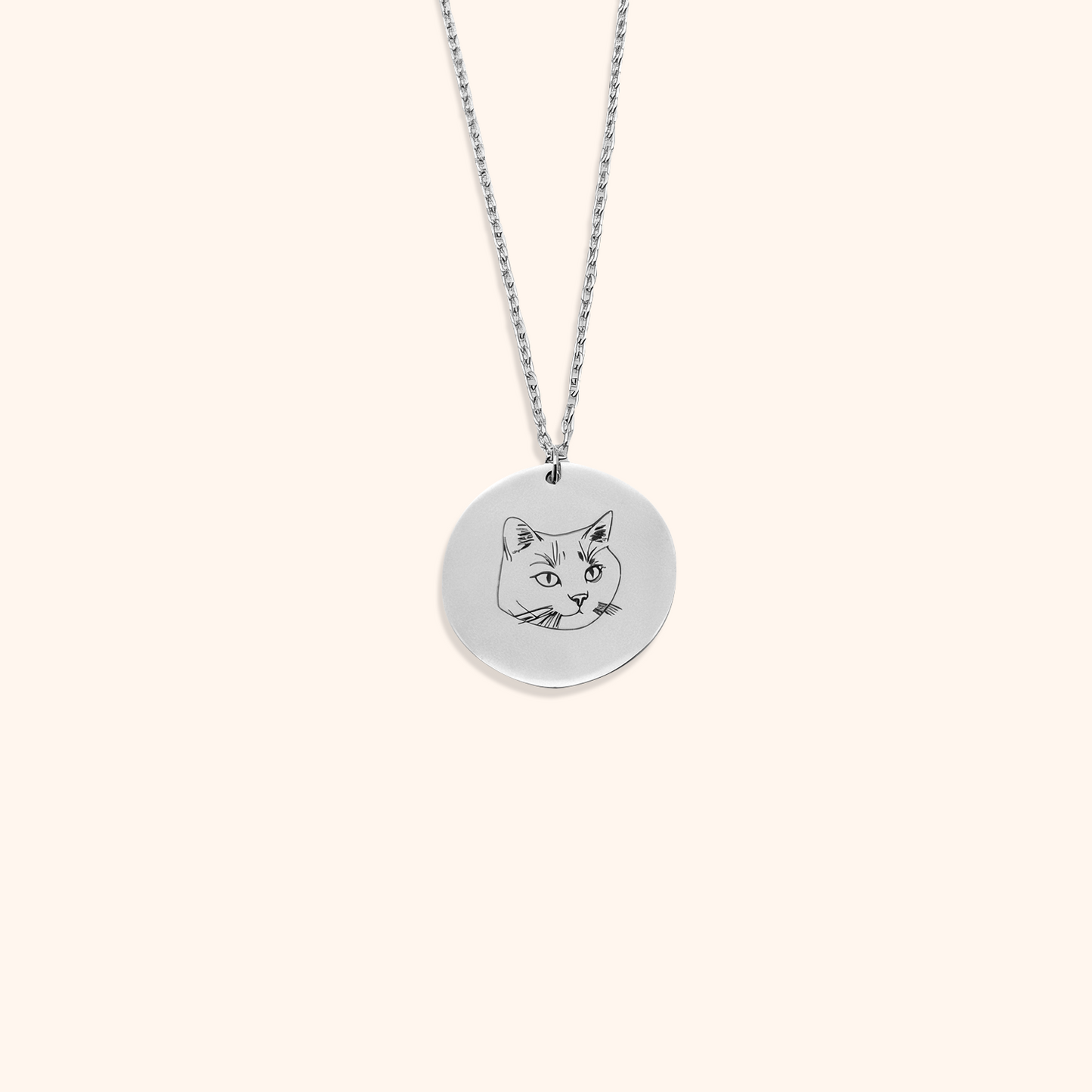 Necklace with Personalised Round Charm