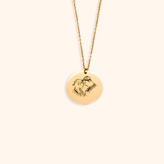 Necklace with Personalised Round Charm