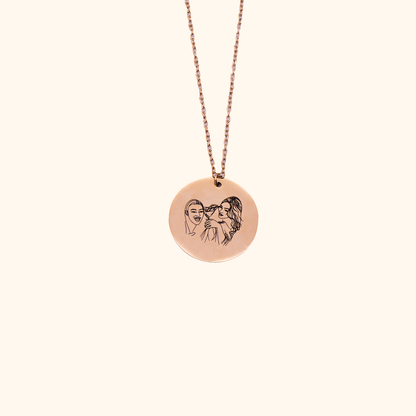 Necklace with Personalised Round Charm