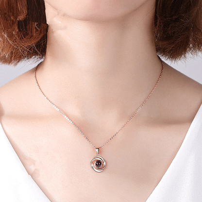 Whirl Photo Projection Pendant Necklace