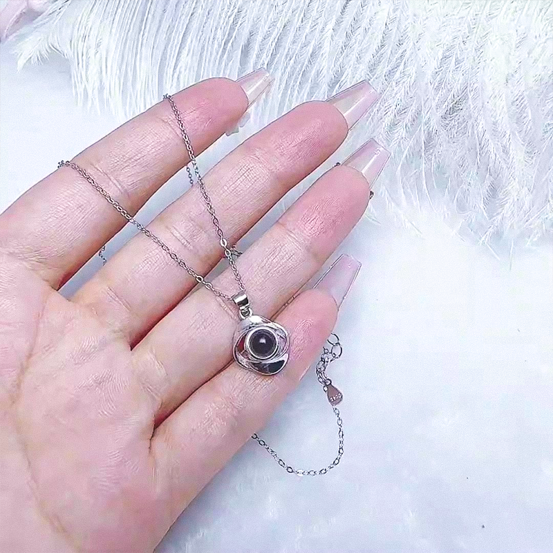 Swirl Photo Projection Pendant Necklace