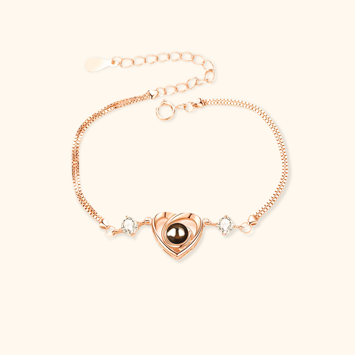 Cubic Zirconia Heart Projection Bracelet