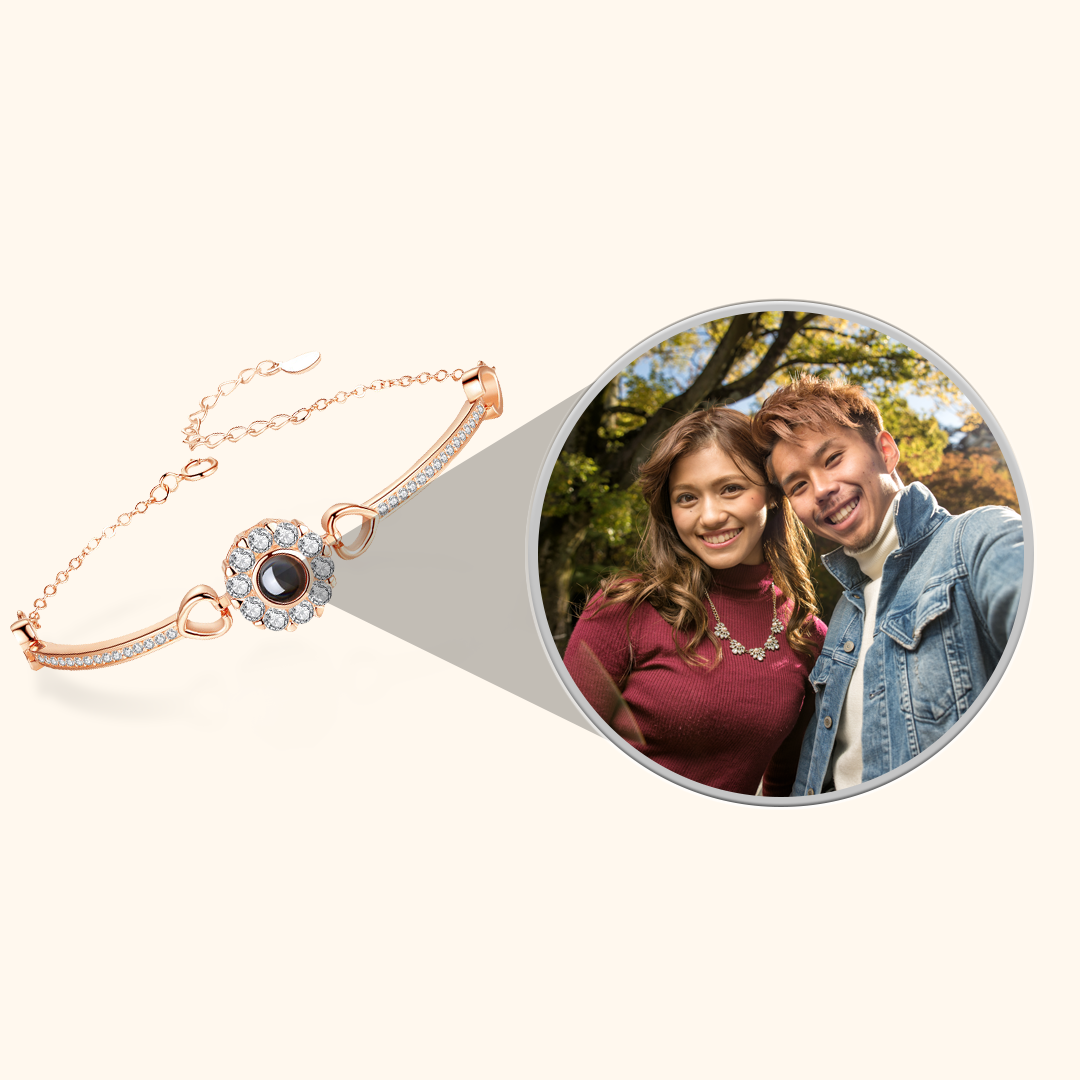 Personalised Round Photo Projection Bracelet