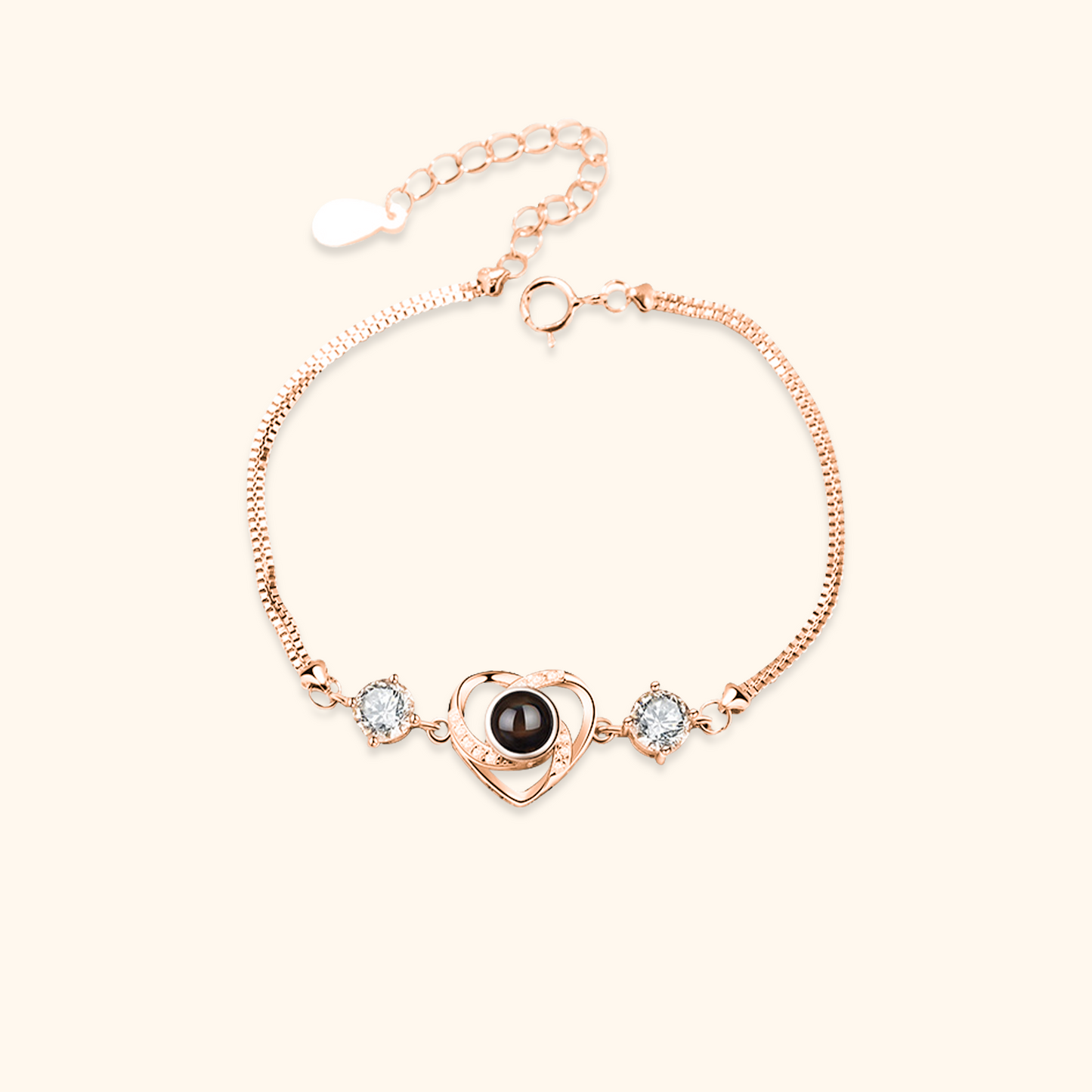 Cubic Zirconia Heart Projection Bracelet