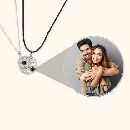 Sun and Moon Pair Projection Necklace