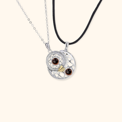 Sun and Moon Pair Projection Necklace