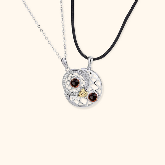 Sun and Moon Pair Projection Necklace