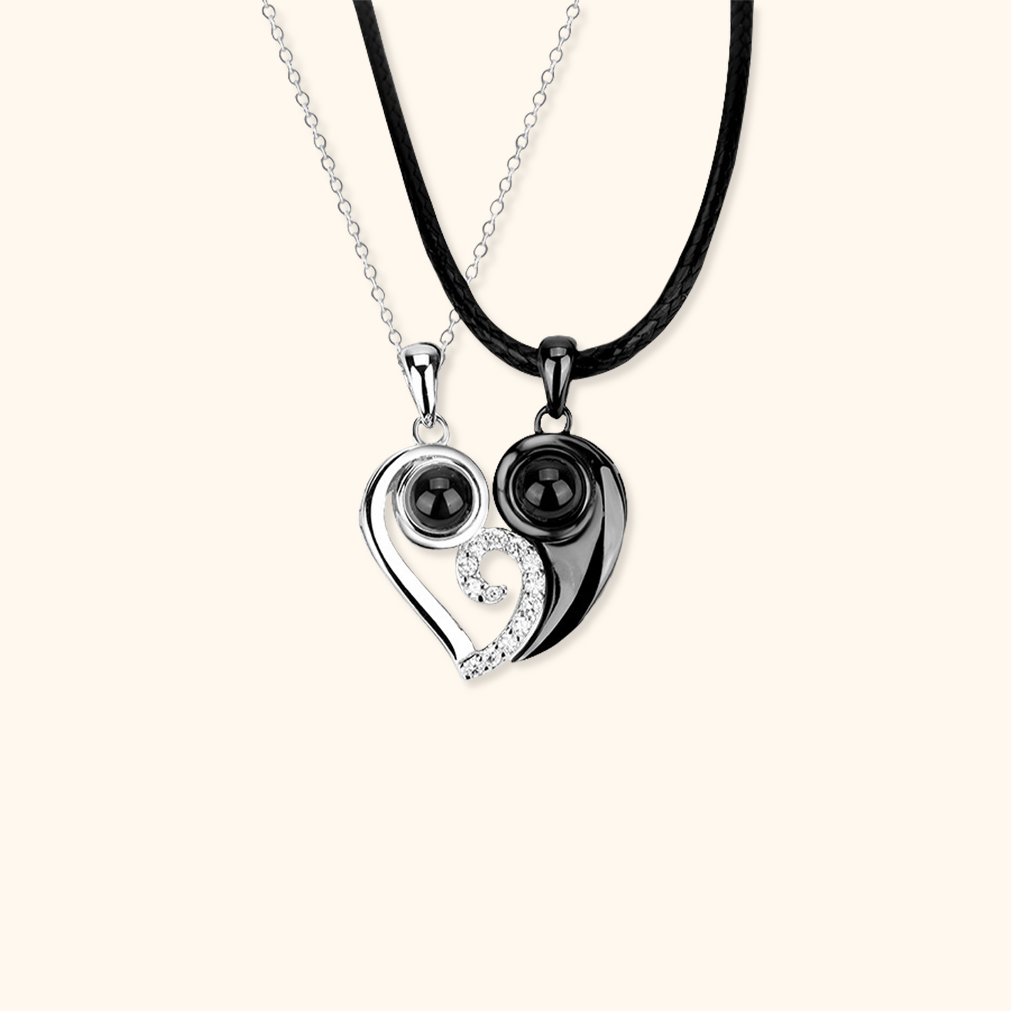 Heart's Love Couple Projection Necklace