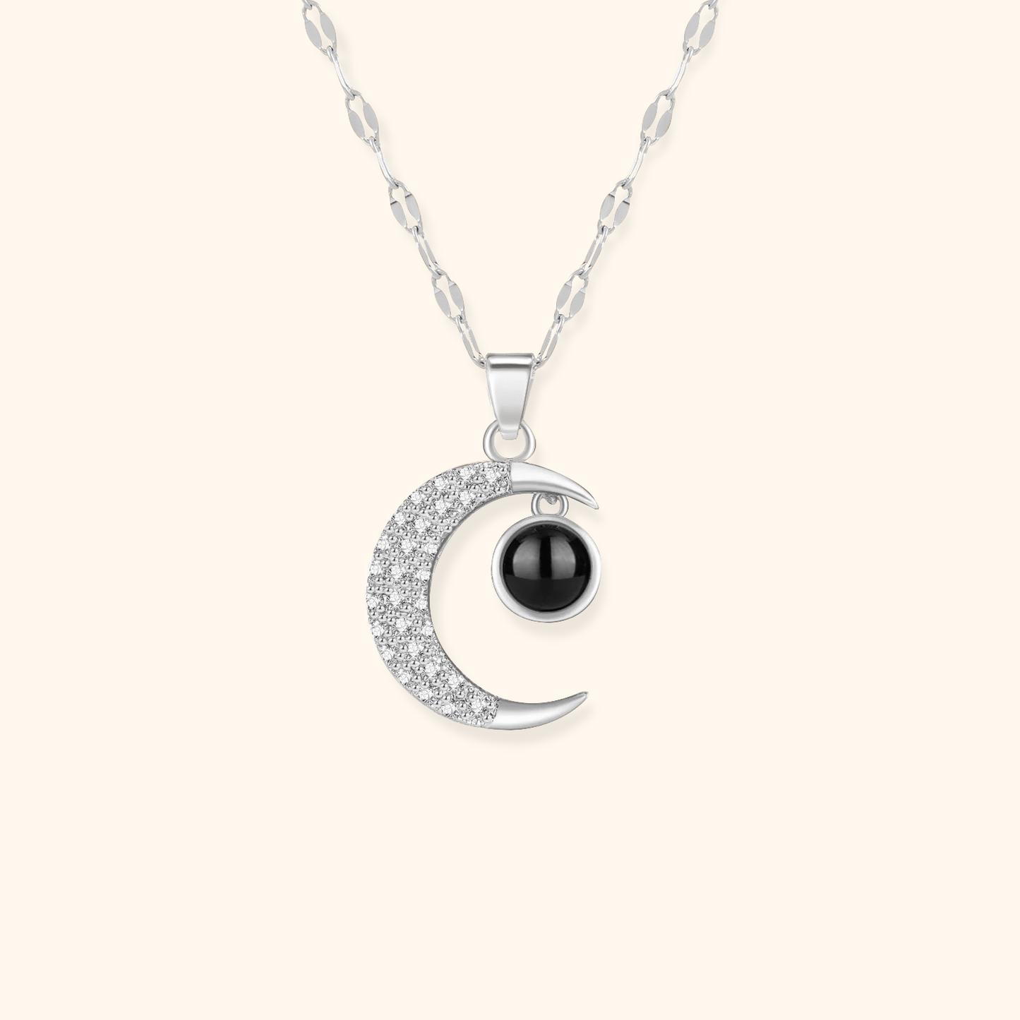 Half-Moon Photo Projection Necklace