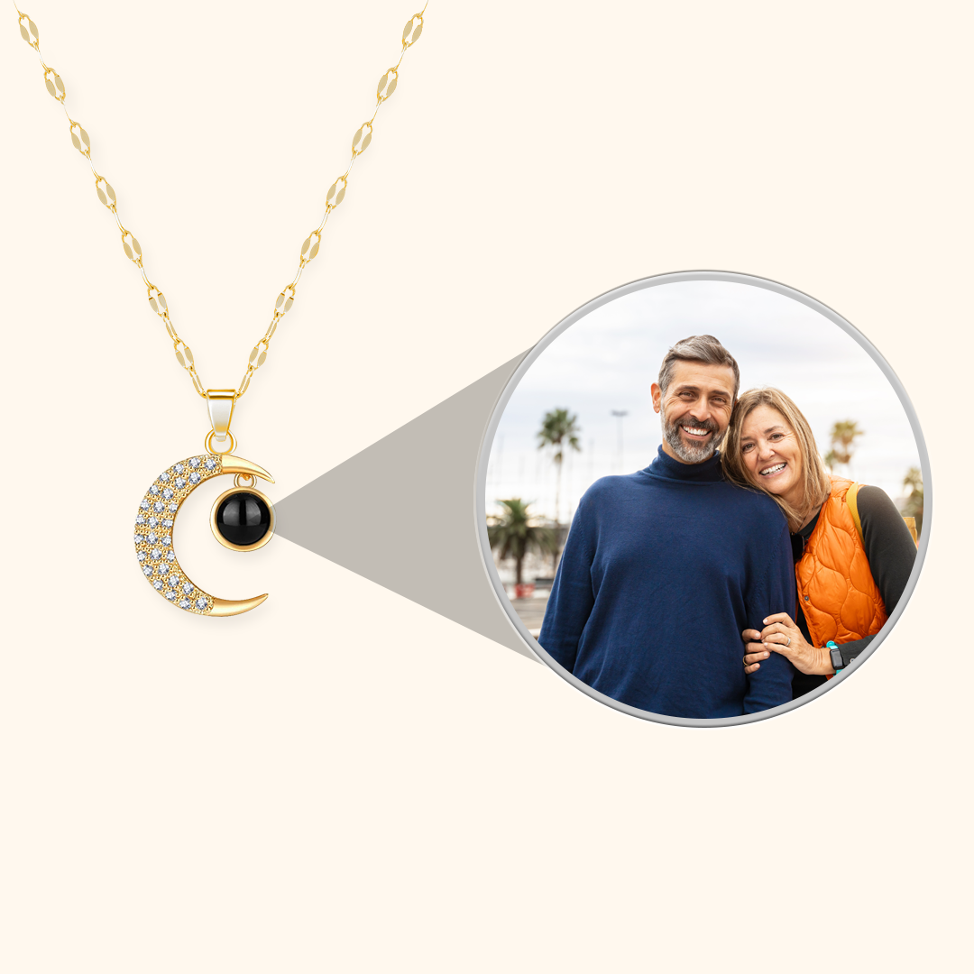 Half-Moon Photo Projection Necklace