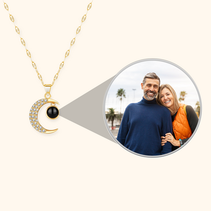 Half-Moon Photo Projection Necklace