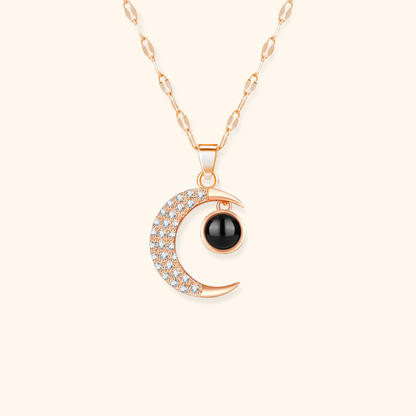 Half-Moon Photo Projection Necklace