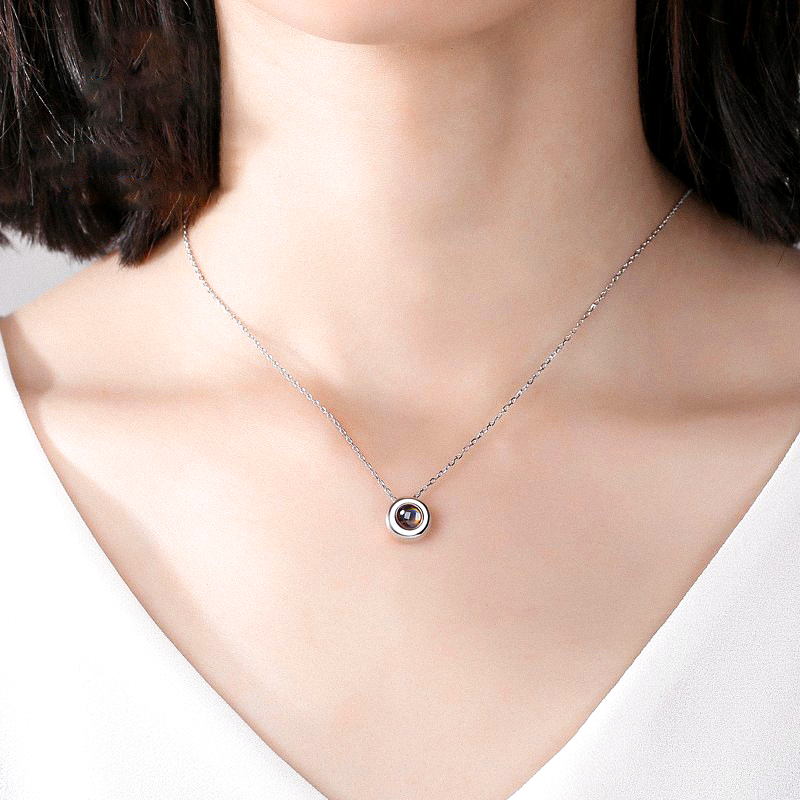 Spherical Necklace with Projection Charm