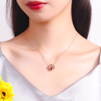Moon Charm Photo Projection Necklace