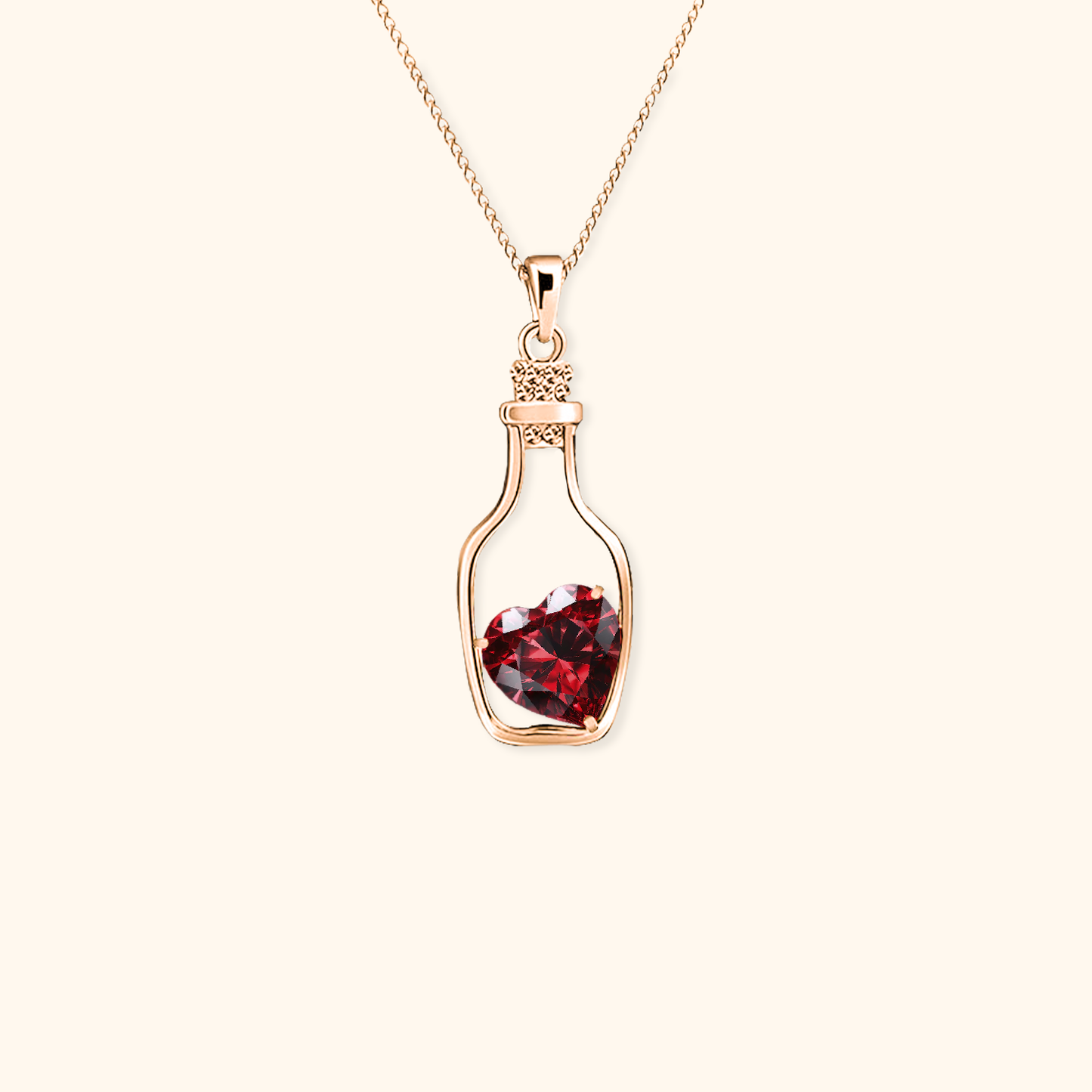 Message in a Bottle Birthstone Necklace