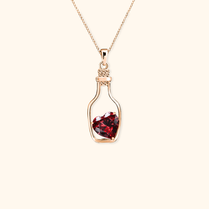 Message in a Bottle Birthstone Necklace