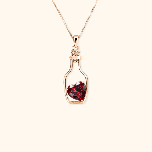 Message in a Bottle Birthstone Necklace