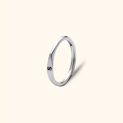 Personalised Silver Initial Ring