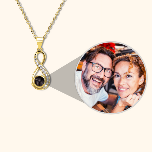 Infinity Heart Photo Pendant