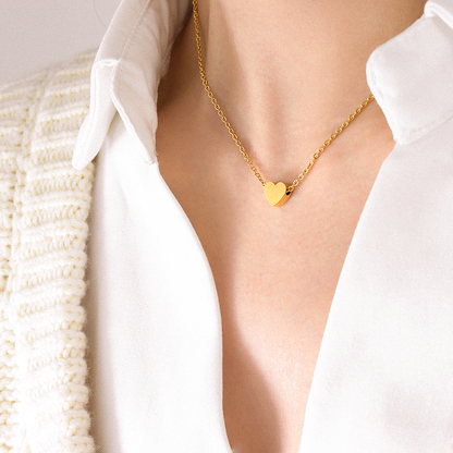 Minimalist Necklace with Heart Pendant
