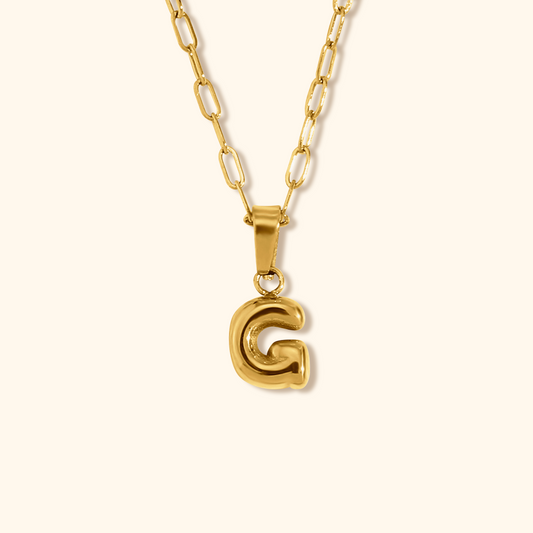 Bubble Letter Charm Necklace