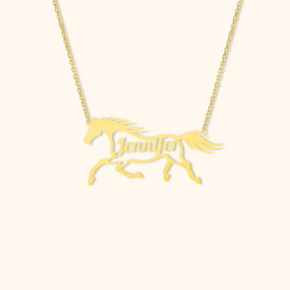 Personalised Name Horse Necklace